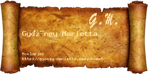 Gyöngy Marietta névjegykártya